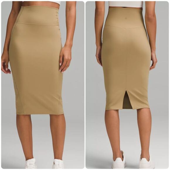 lululemon athletica Dresses & Skirts - Lululemon Nulu Slim-Fit High-Rise Skirt Tan Women’s Size 10 Casual New